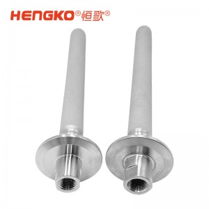 316食品級不銹鋼粉末燒結曝氣石_過濾1/4NPT內螺紋連接3微米過濾器