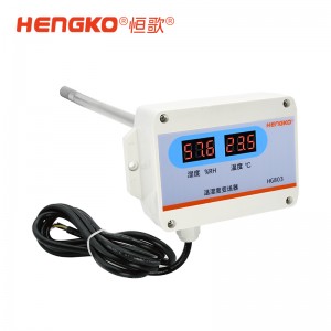 4-20mA 不銹鋼法蘭探頭 帶顯-HG803-4W4P管道式溫濕度傳感器工業級